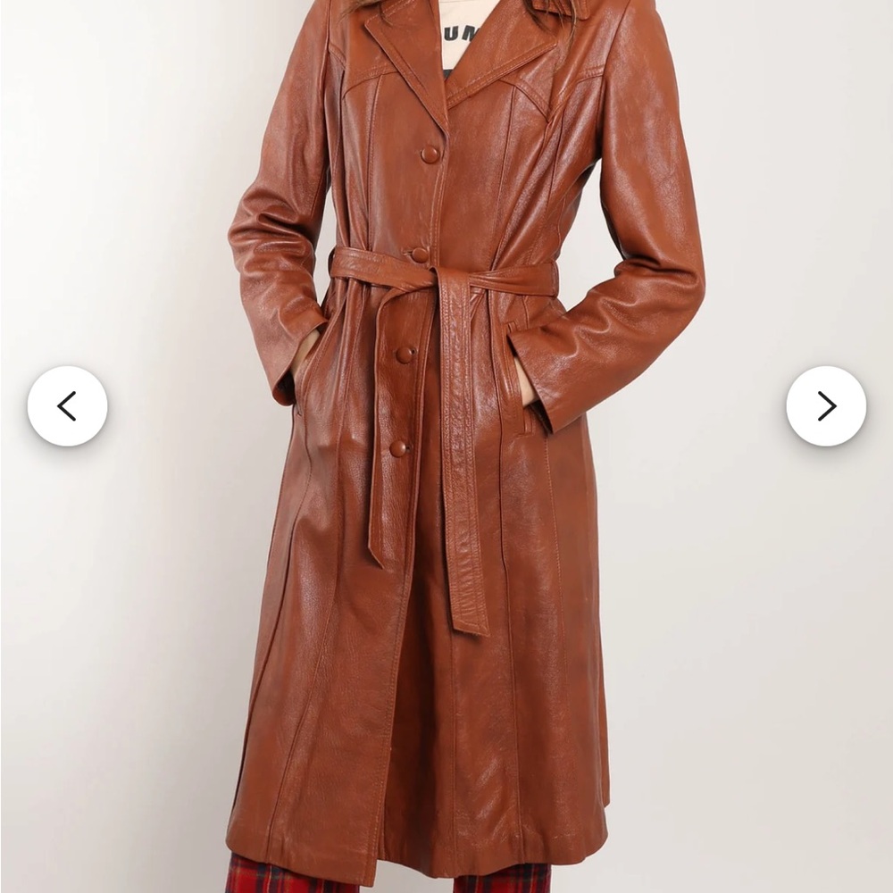 70s Leather Trench Outlook Fashions LTD